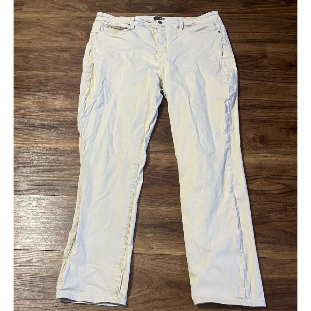 NYDJ Margot Girlfriend Stretch Jeans Womens Size 16 Lift X Tuck Beige Cream
